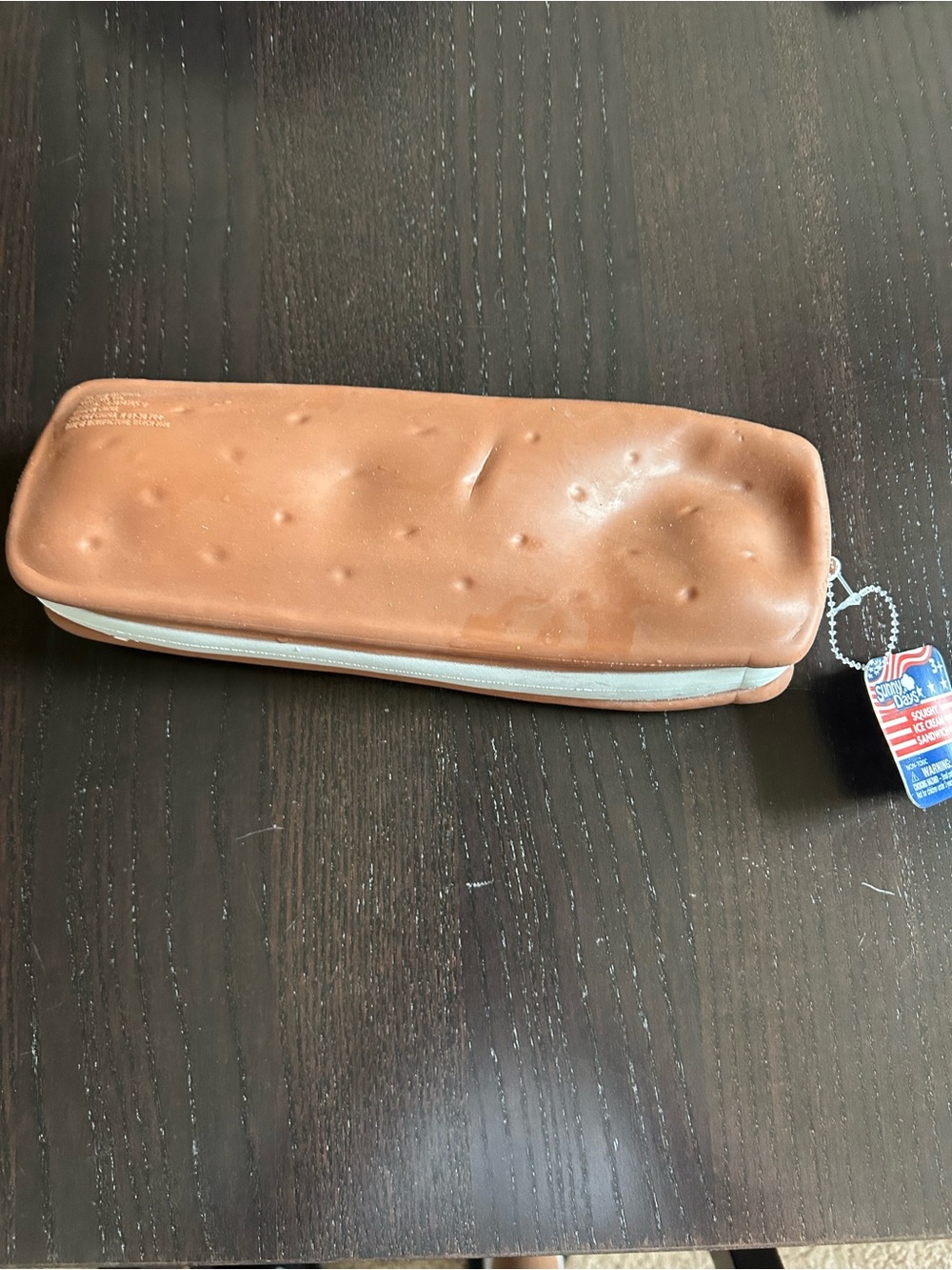 Tan Leather-Look Zip Toiletry Pouch